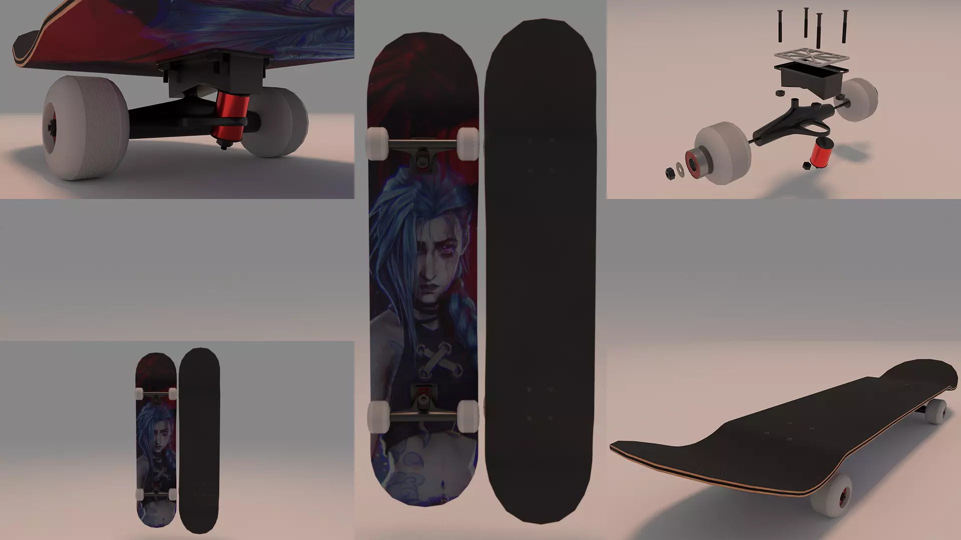 Arcane Jinx Skateboard Skate 3D model