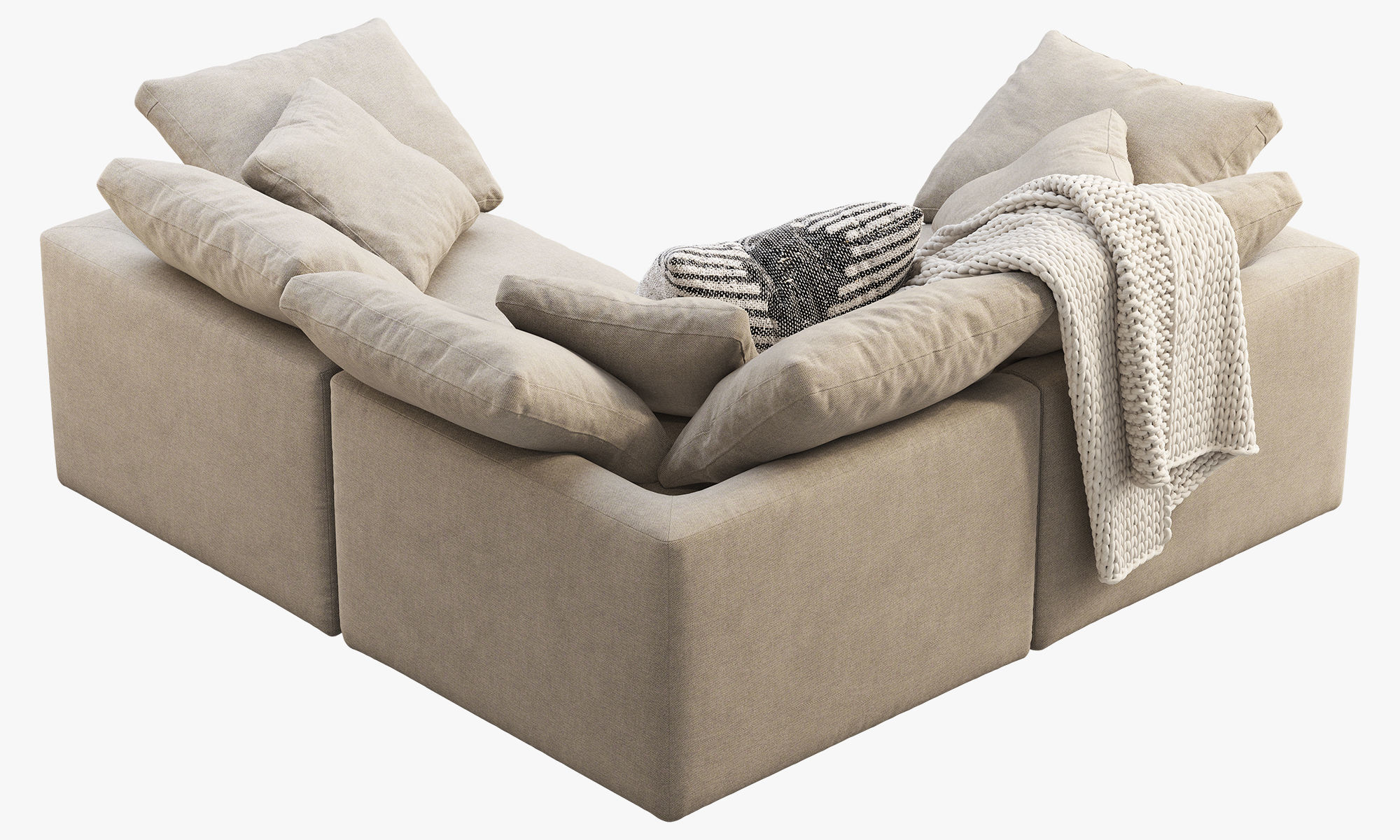 Joybird Bryant Modular Corner Sectional Sofa 3 piece 3D model_10