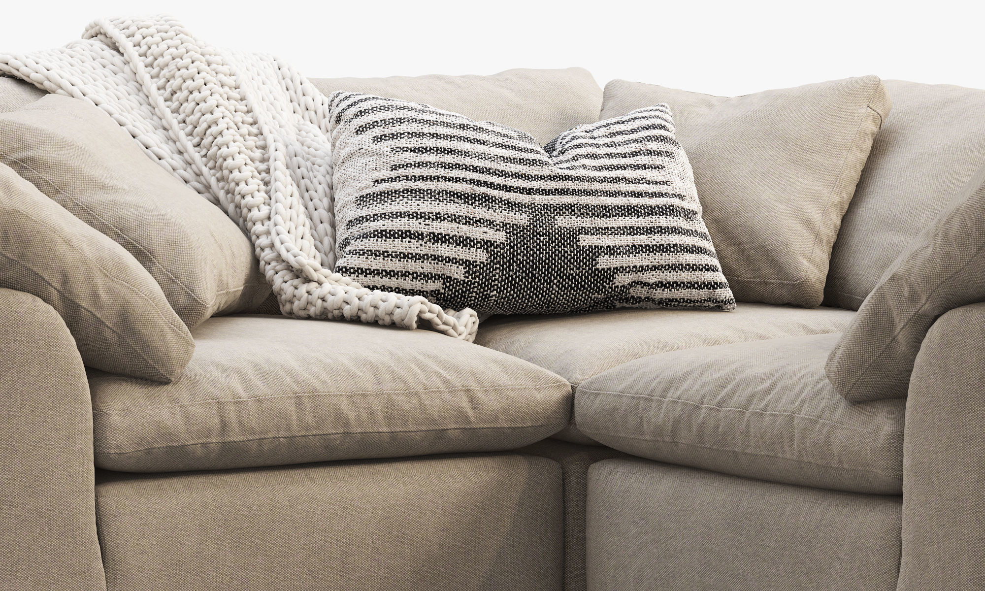 Joybird Bryant Modular Corner Sectional Sofa 3 piece 3D model_3