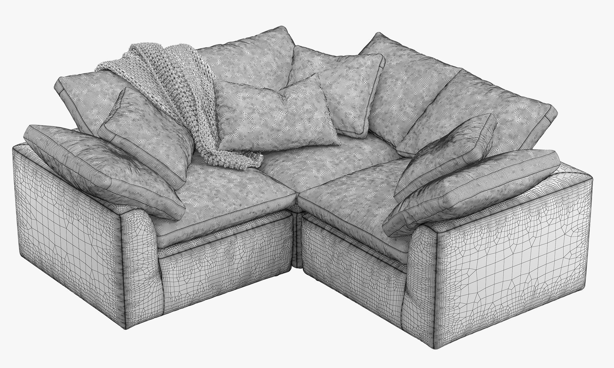 Joybird Bryant Modular Corner Sectional Sofa 3 piece 3D model_17