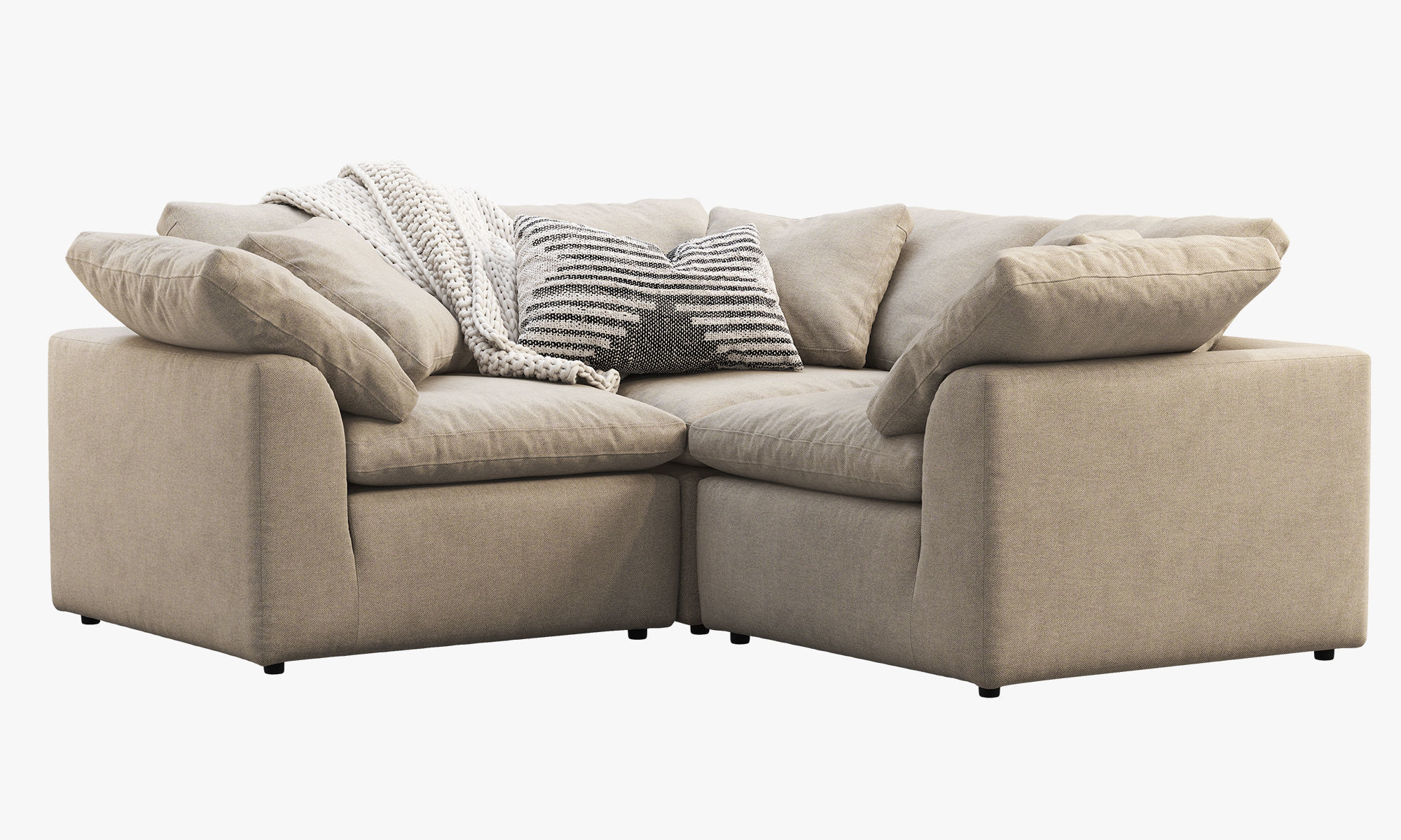 Joybird Bryant Modular Corner Sectional Sofa 3 piece 3D model_2