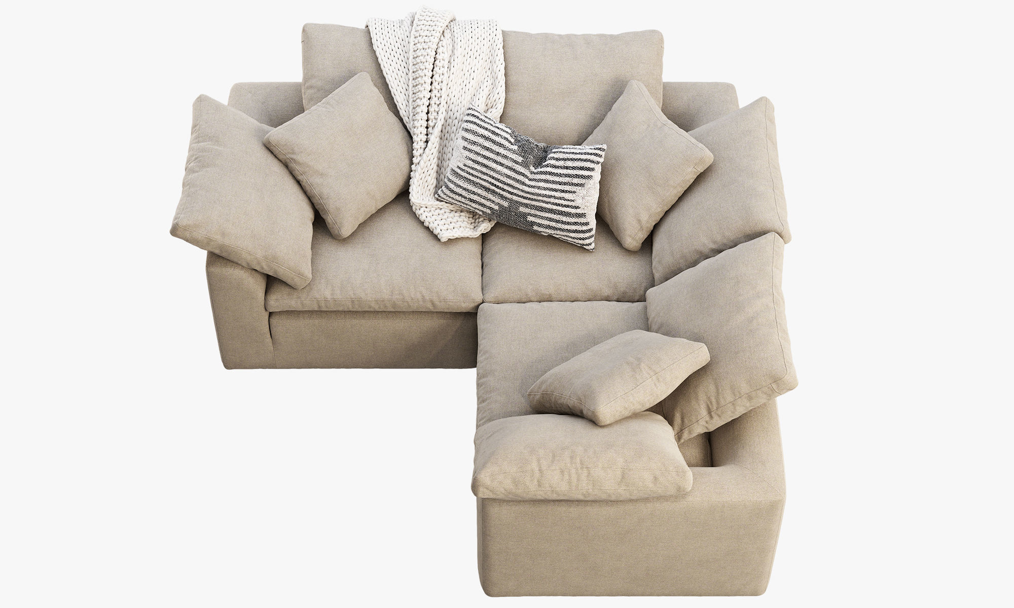 Joybird Bryant Modular Corner Sectional Sofa 3 piece 3D model_8