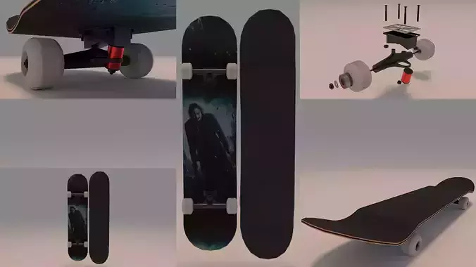 Gotham Joker Skateboard 3D model