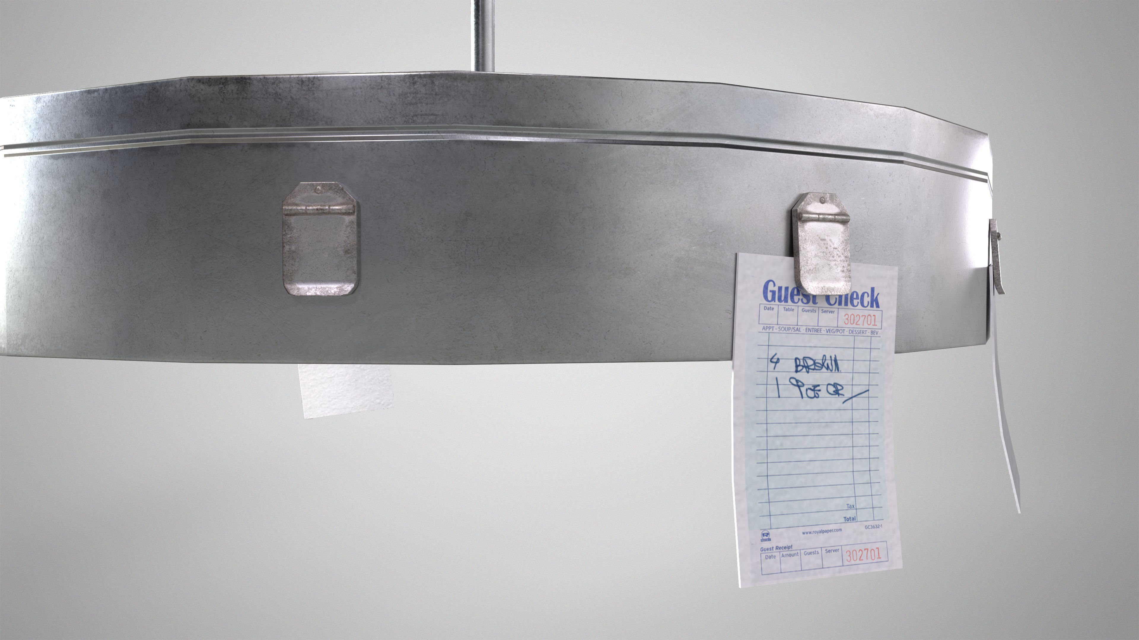 3D model Retro Cafe Ticket Holder - Old Diner Order Wheel Gameready VR ...