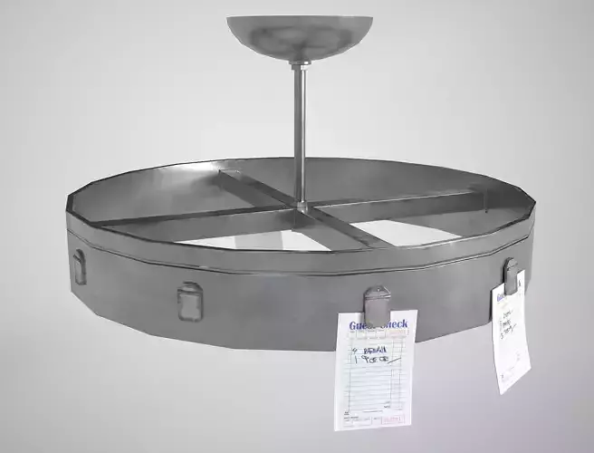 Retro Cafe Ticket Holder - Old Diner Order Wheel Gameready Low-poly 3D model