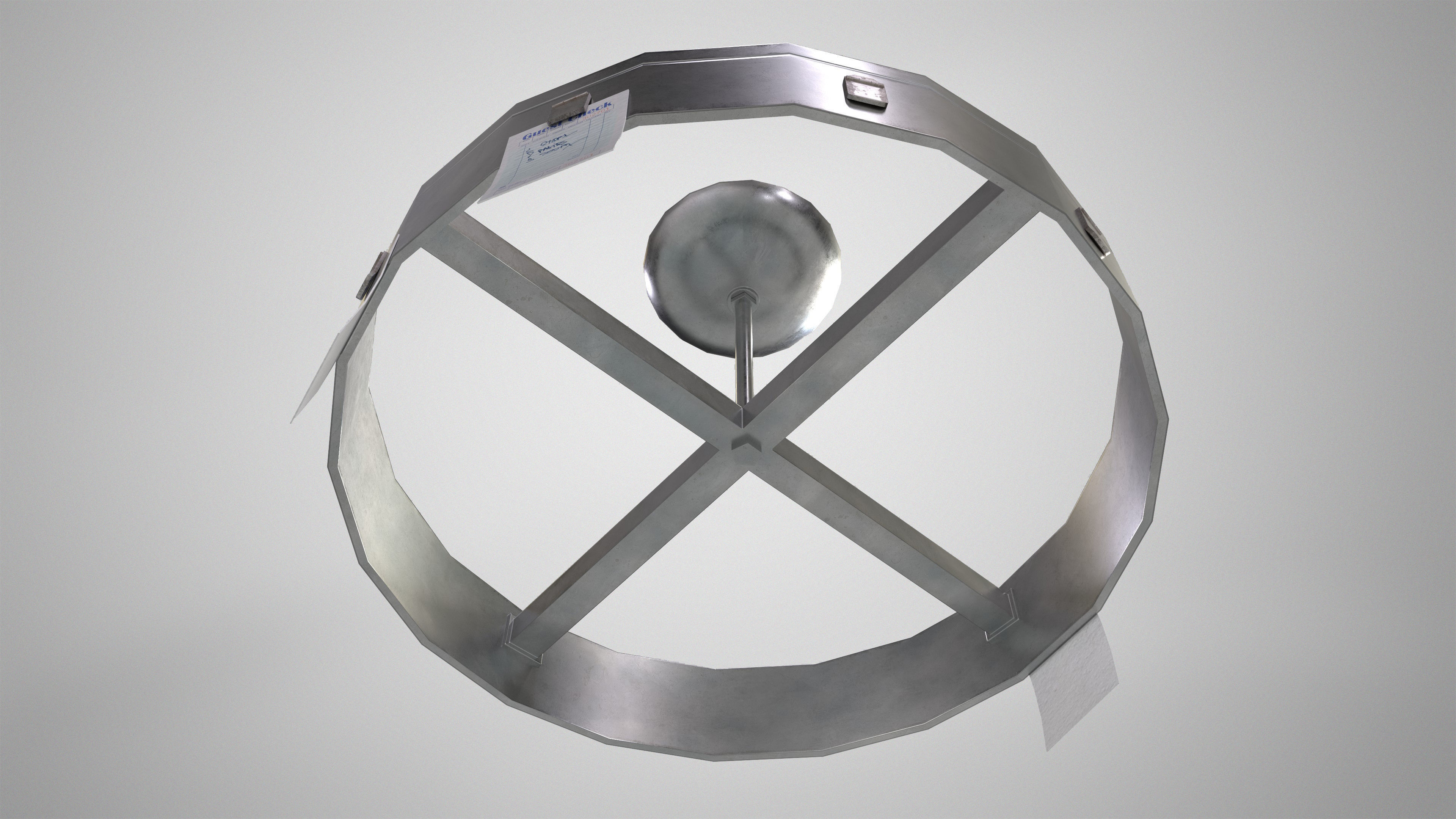 3D model Retro Cafe Ticket Holder - Old Diner Order Wheel Gameready VR ...