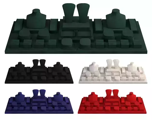 Monicadisplaystudio Velvet Jewelry Stand Vol 11 with 5 color 3D model