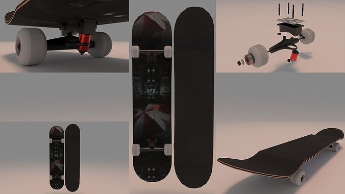 Resident Evil Raccoon City Skateboard 3D model