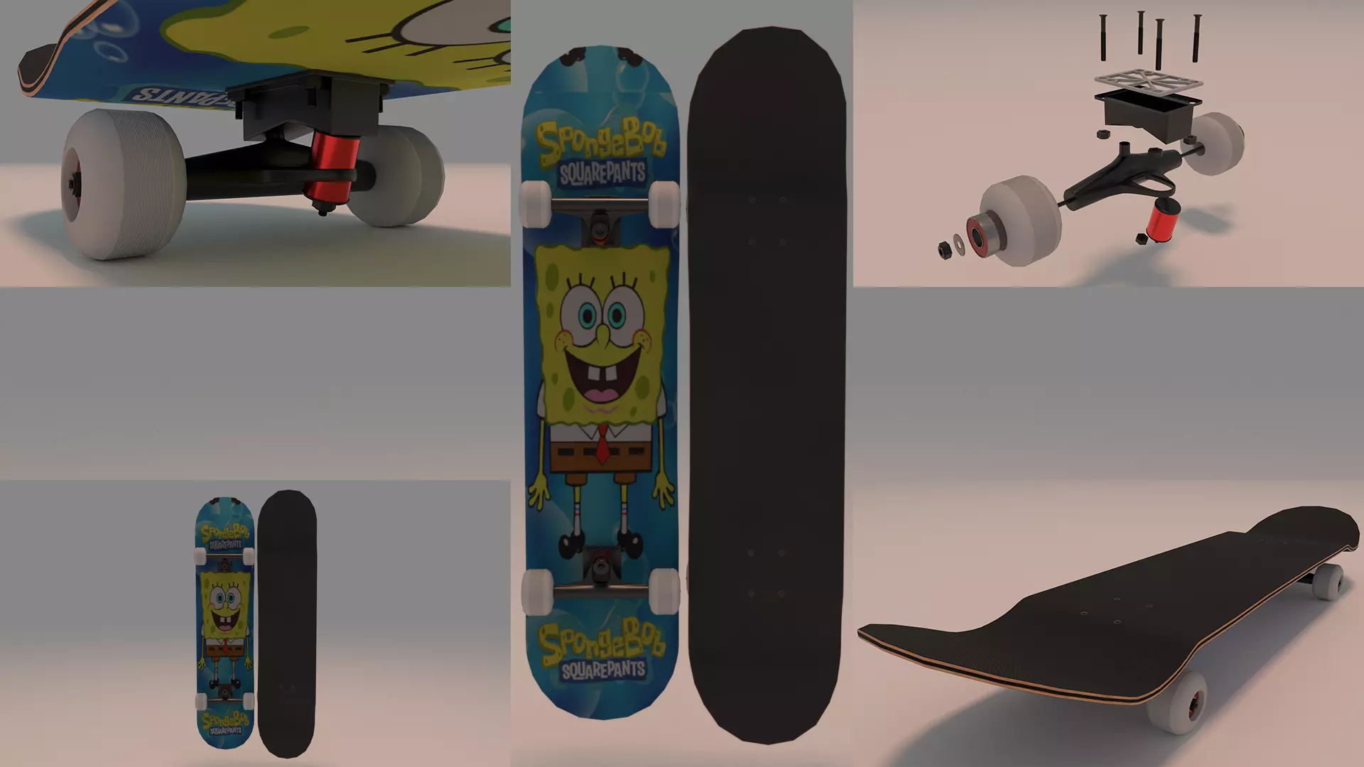 Spongebob SquarePants Skateboard 3D model_0