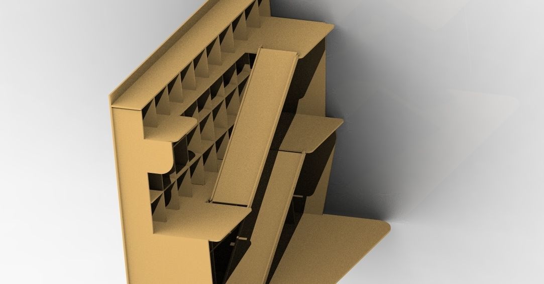 Car park shelf 3D model_2