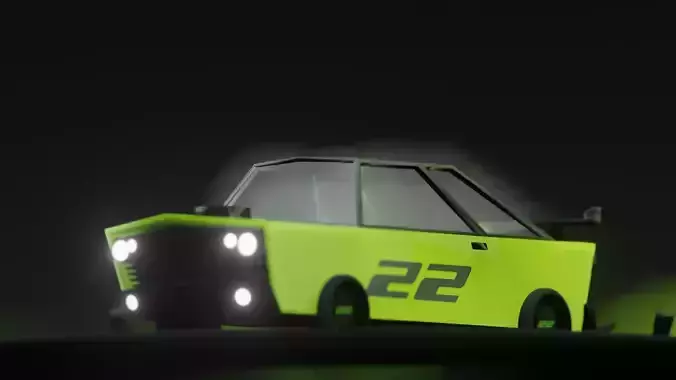 low poly car