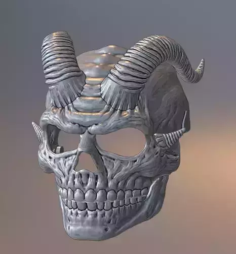 Skull mask with articulated jaw 3D print model