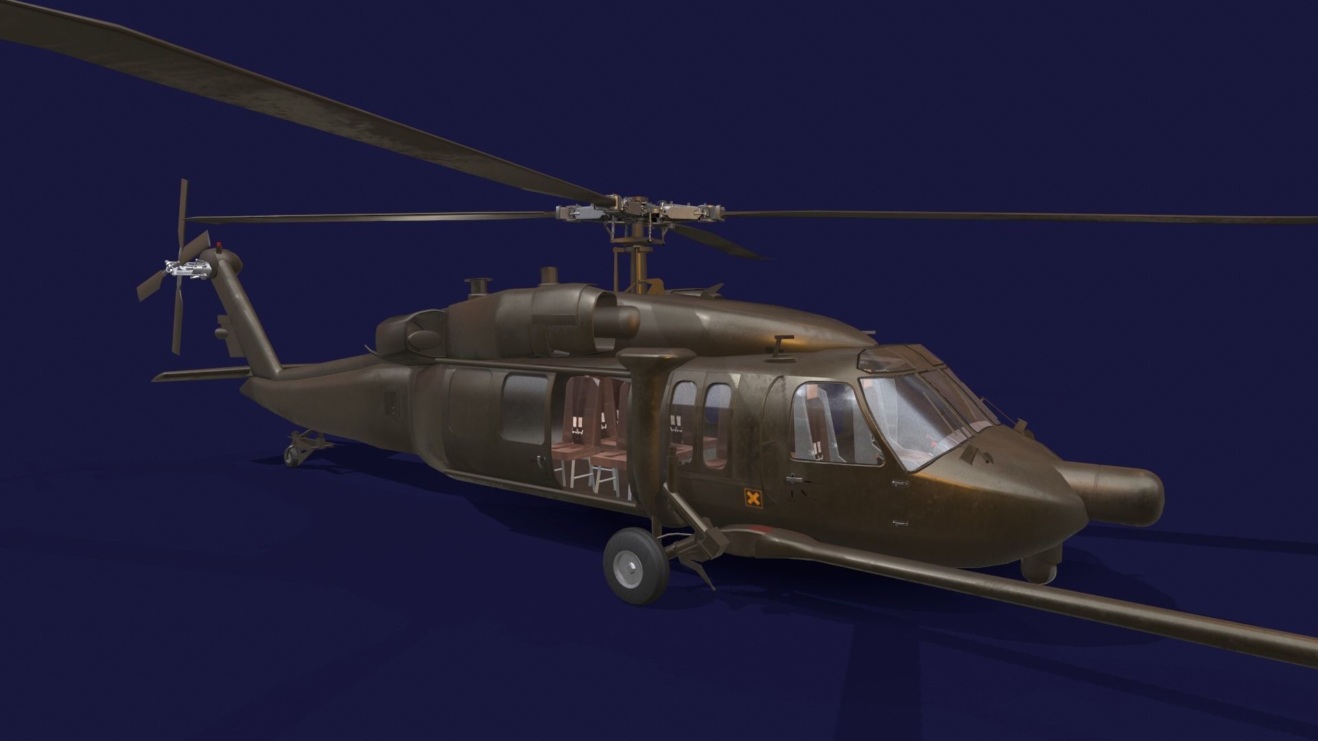 Atlas-29 blackhawk helicopter - blackhawk helicopter 3D model_3