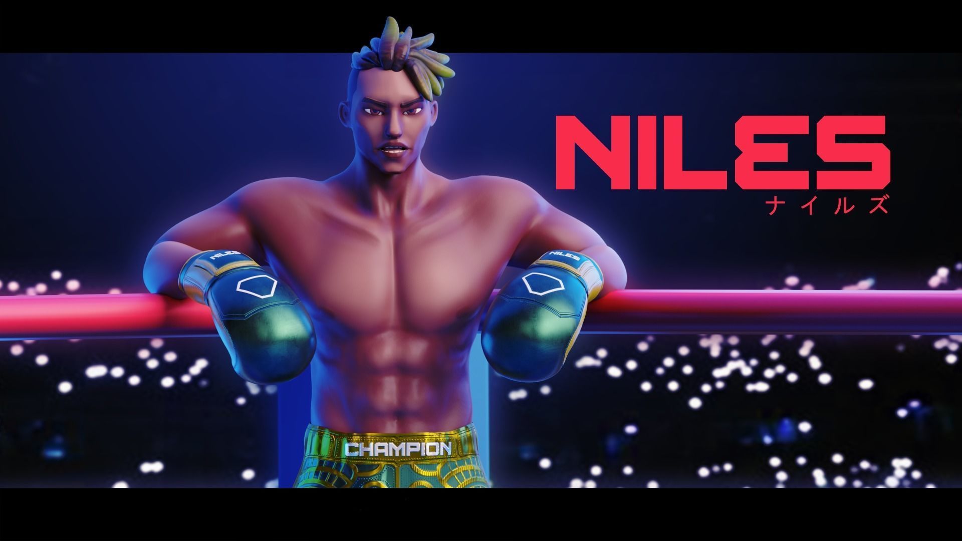 Low Poly Boxer - MMA Fighter - Niles Low-poly 3D model_3
