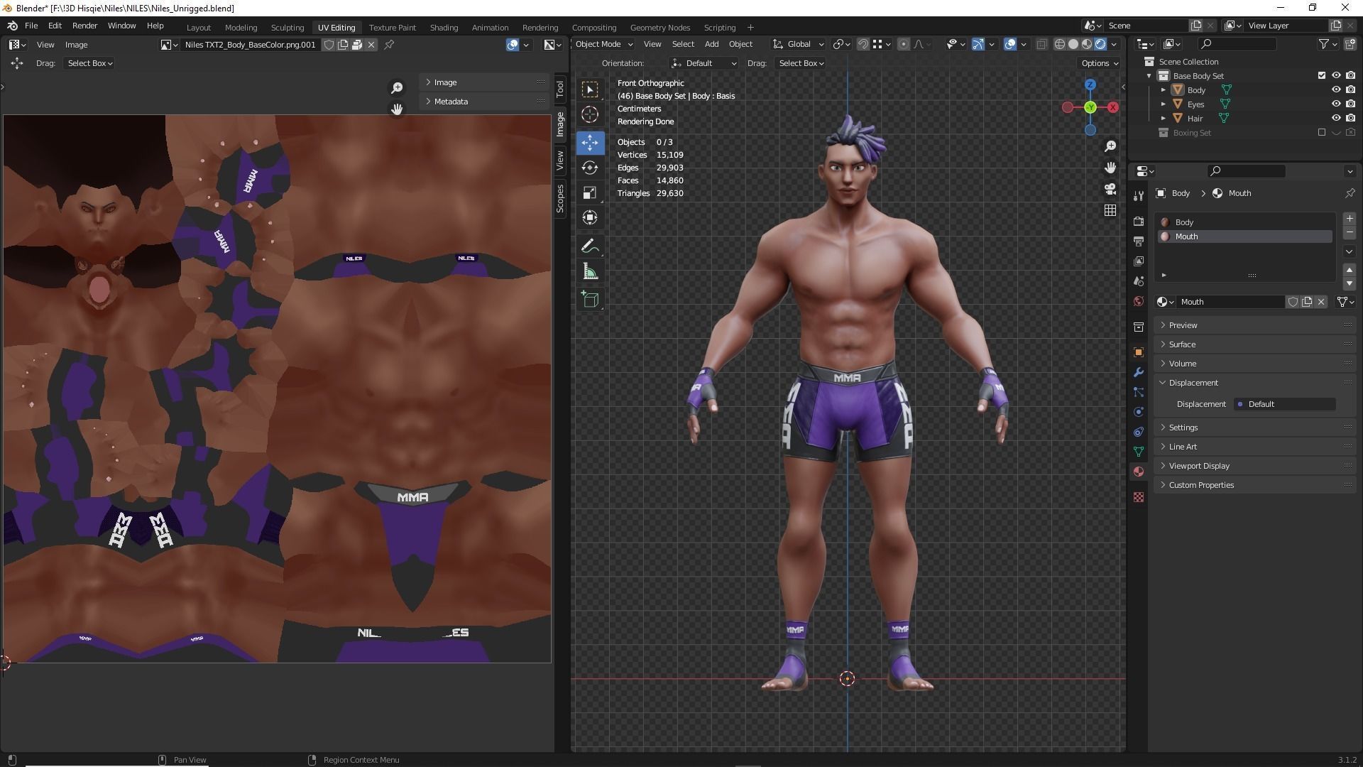 Low Poly Boxer - MMA Fighter - Niles Low-poly 3D model_22