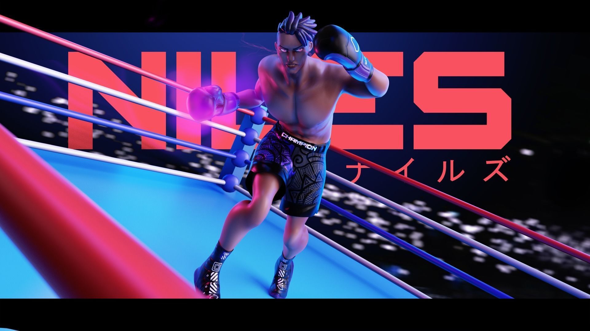 Low Poly Boxer - MMA Fighter - Niles Low-poly 3D model_1