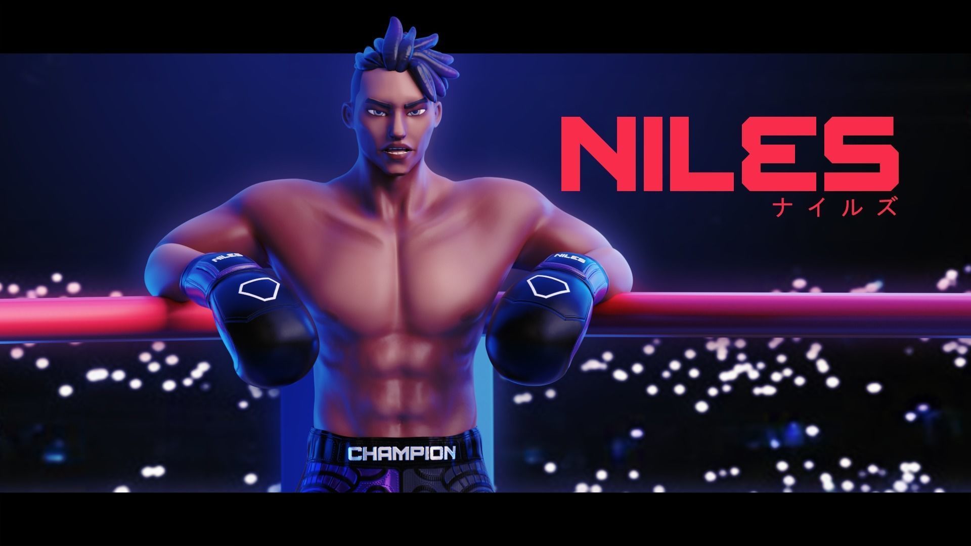 Low Poly Boxer - MMA Fighter - Niles Low-poly 3D model_2