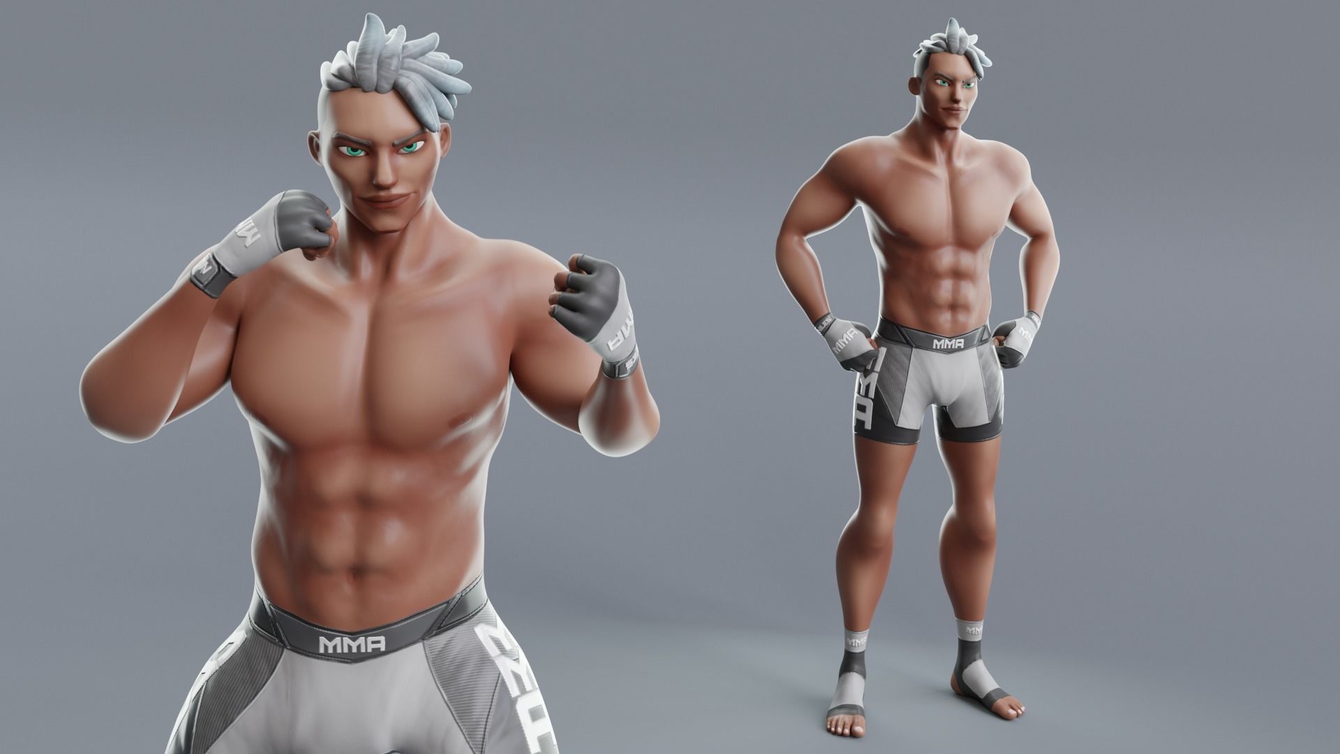 Low Poly Boxer - MMA Fighter - Niles Low-poly 3D model_18