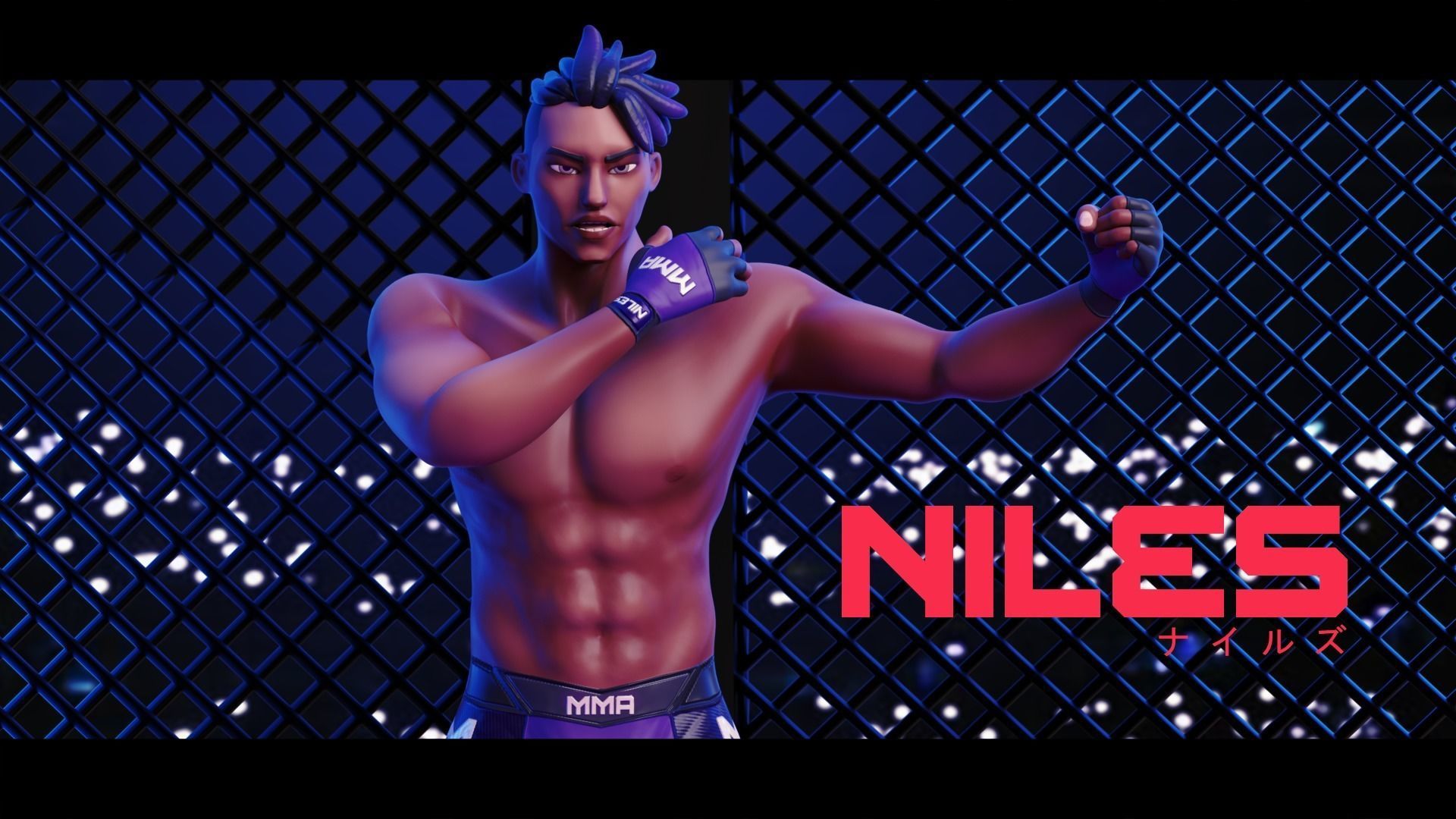Low Poly Boxer - MMA Fighter - Niles Low-poly 3D model_27