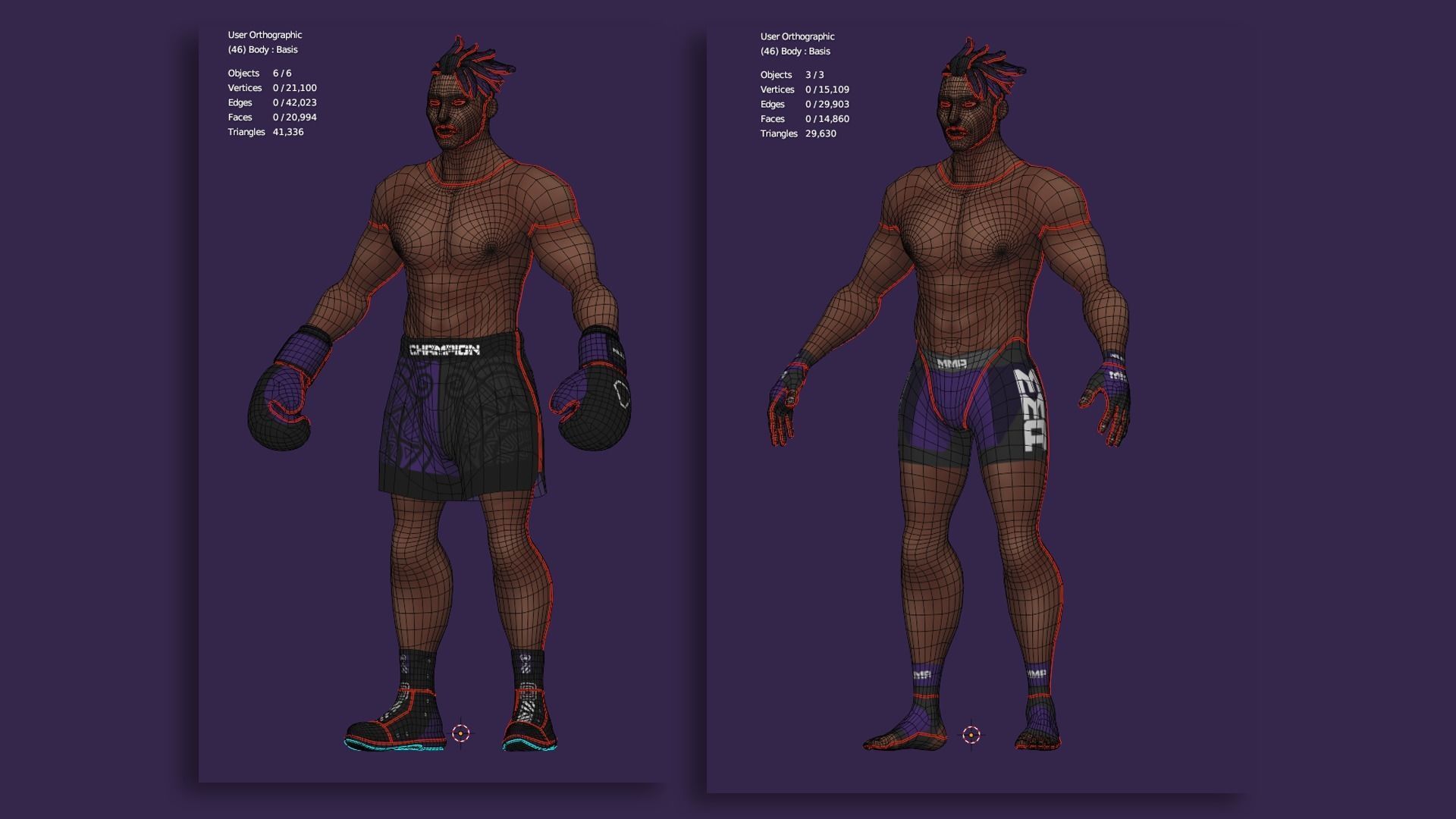 Low Poly Boxer - MMA Fighter - Niles Low-poly 3D model_21