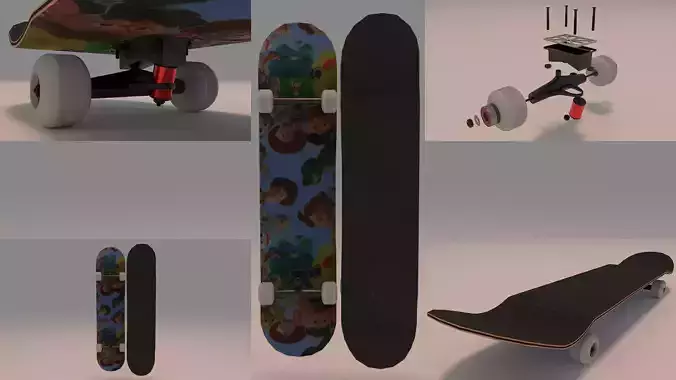 Toy Story Pixar Skateboard 3D model