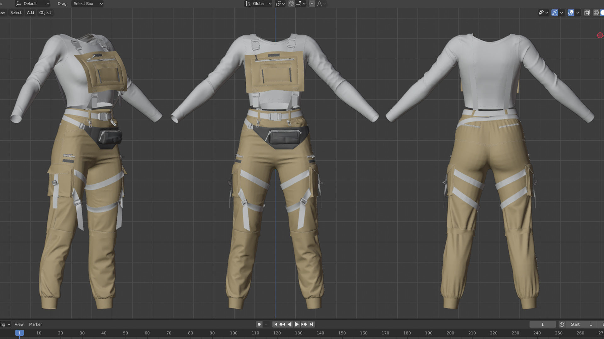 3 Outfits - Marvelous - CLO Project file - Video Process 3D Model Collection_13