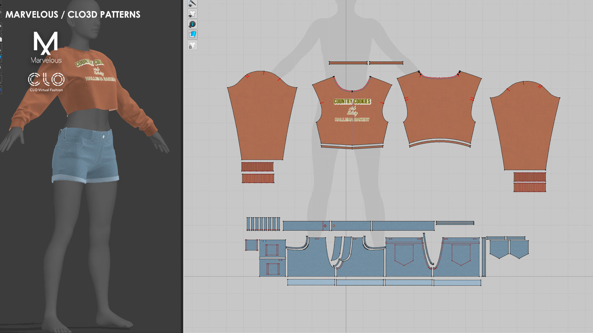 3 Outfits - Marvelous - CLO Project file - Video Process 3D Model Collection_18