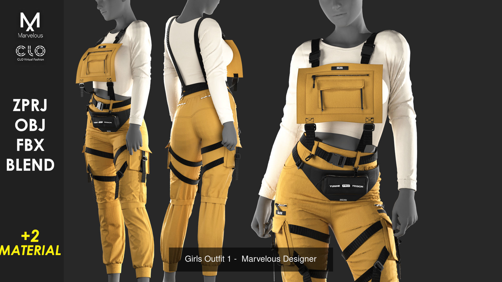 3 Outfits - Marvelous - CLO Project file - Video Process 3D Model Collection_2