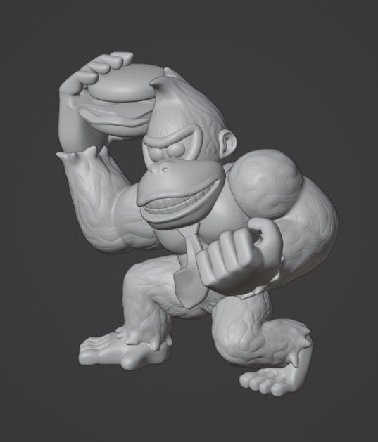 Donkey kong character with hamburger in hand 3D print model_1