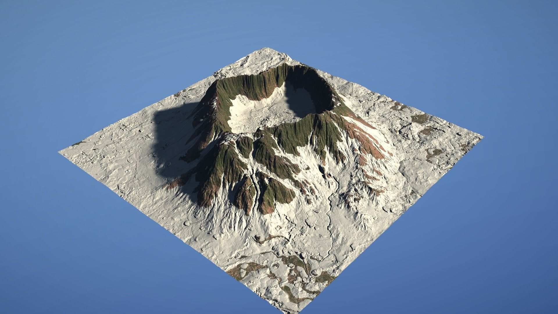 Landscape Environment Volcano Snow 15 Low-poly 3D model_5