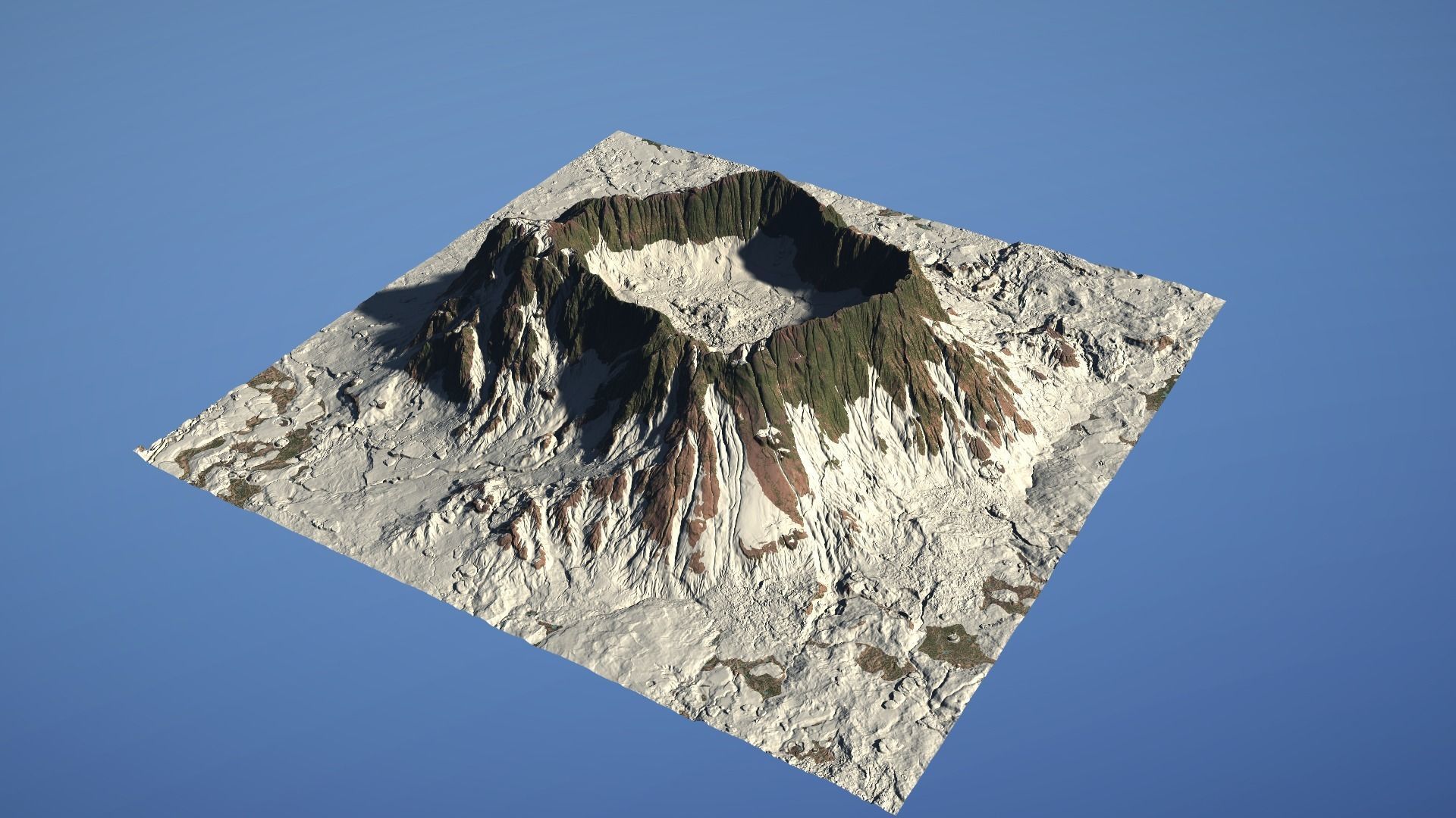 Landscape Environment Volcano Snow 15 Low-poly 3D model_10