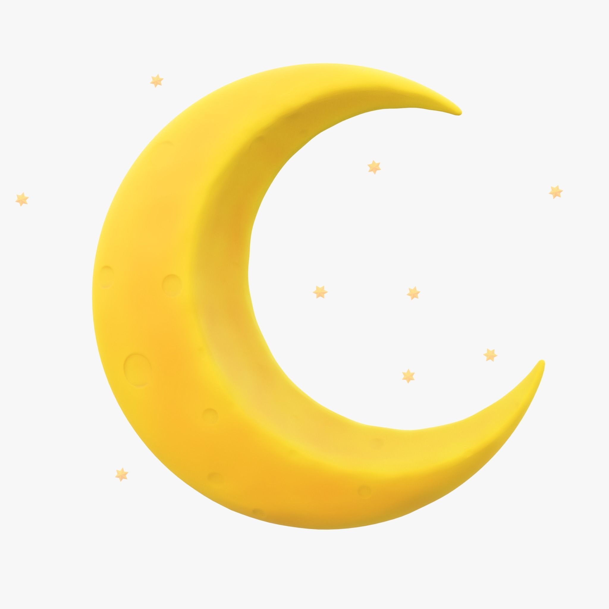 Stylized Crescent Moon 3D model_4
