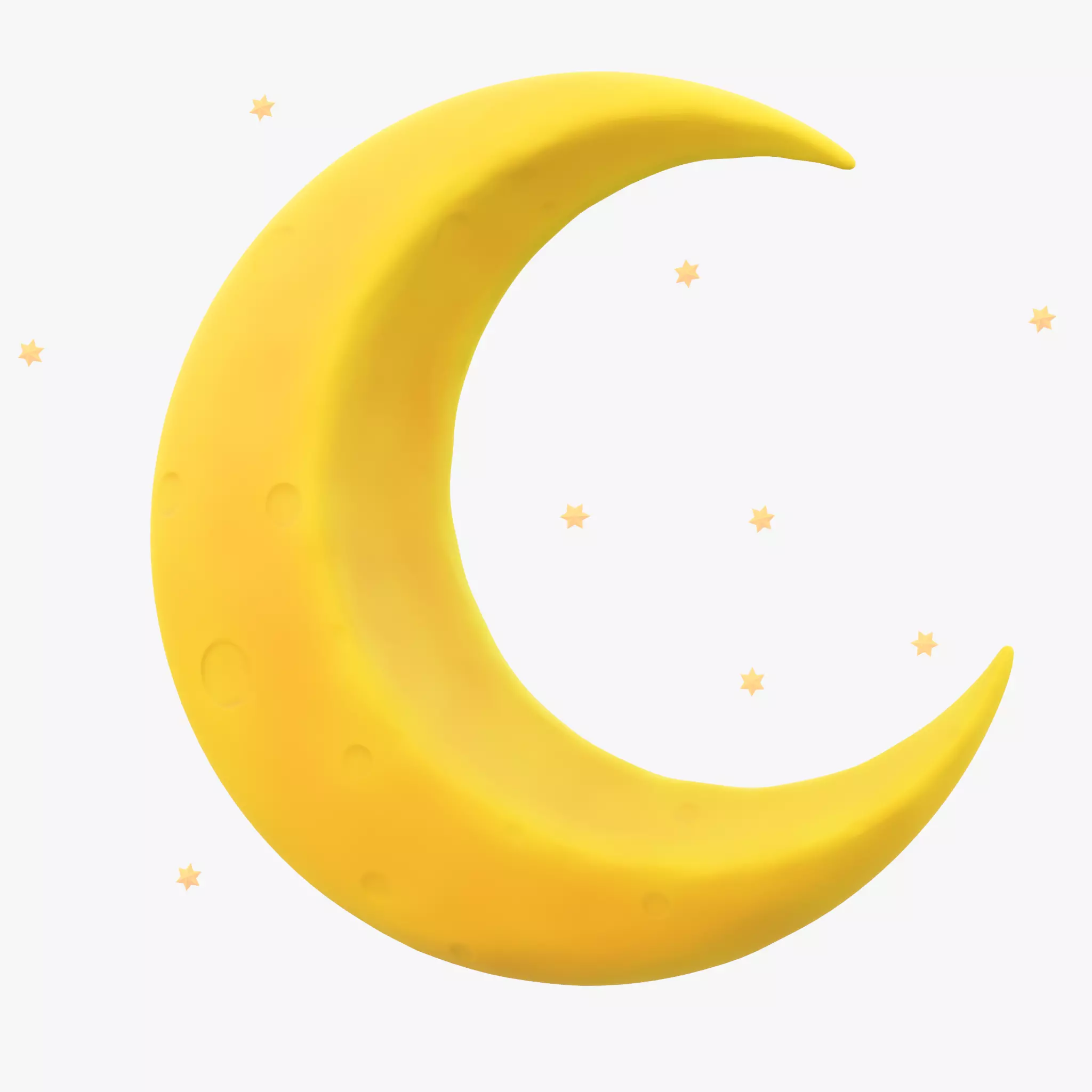 Stylized Crescent Moon 3D model_0