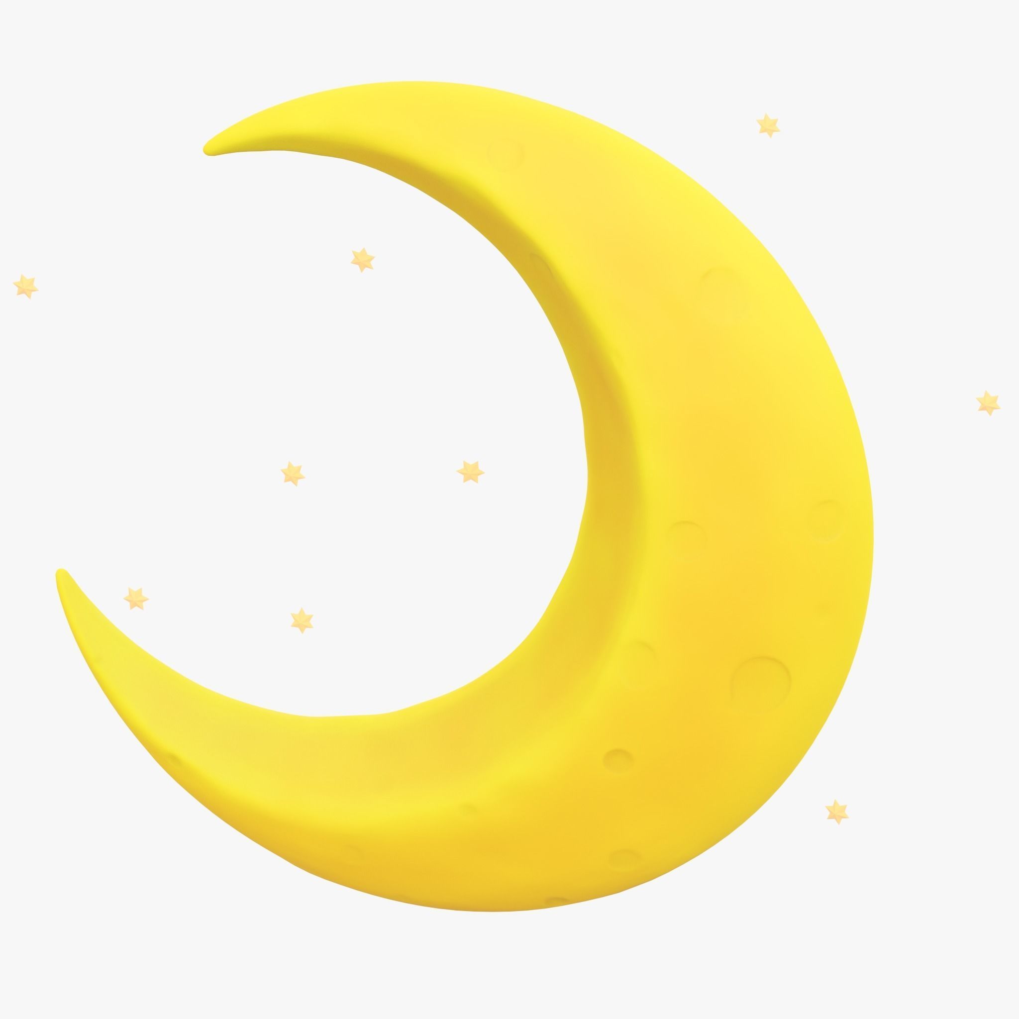 Stylized Crescent Moon 3D model_2