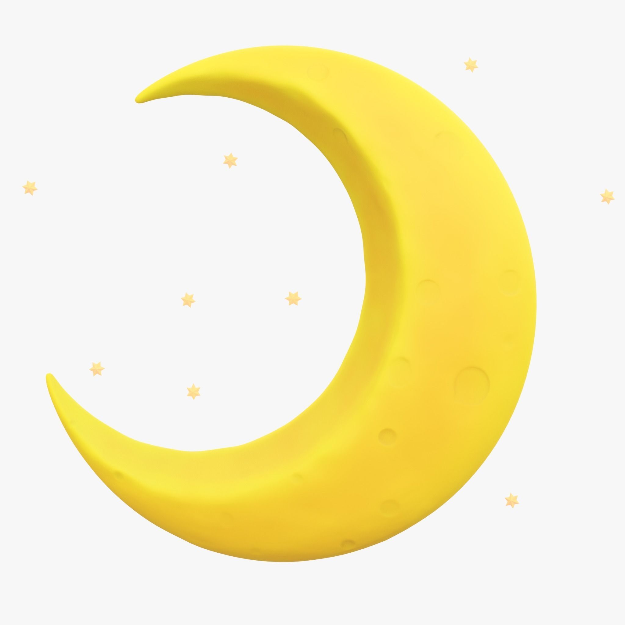 Stylized Crescent Moon 3D model_5
