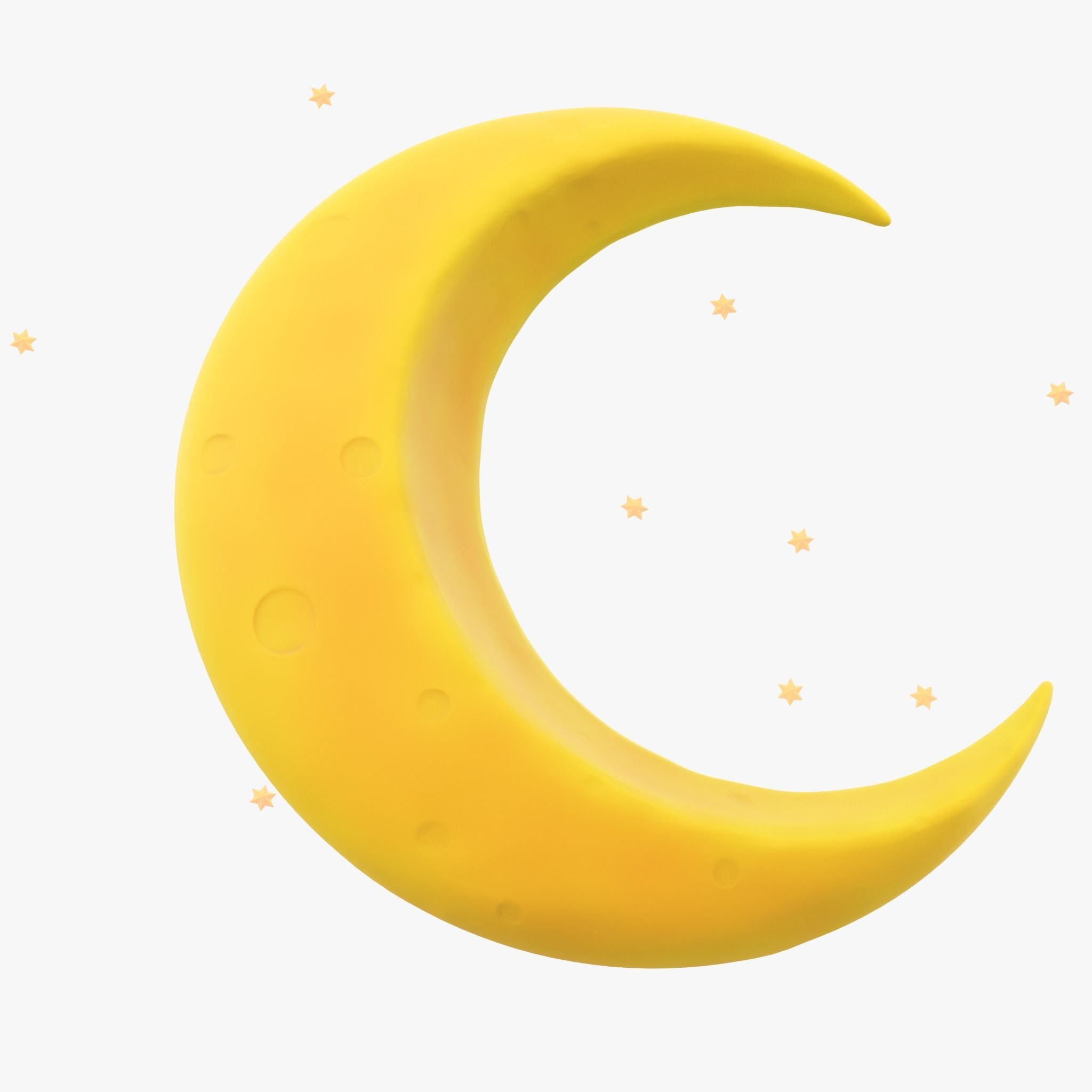 Stylized Crescent Moon 3D model_1