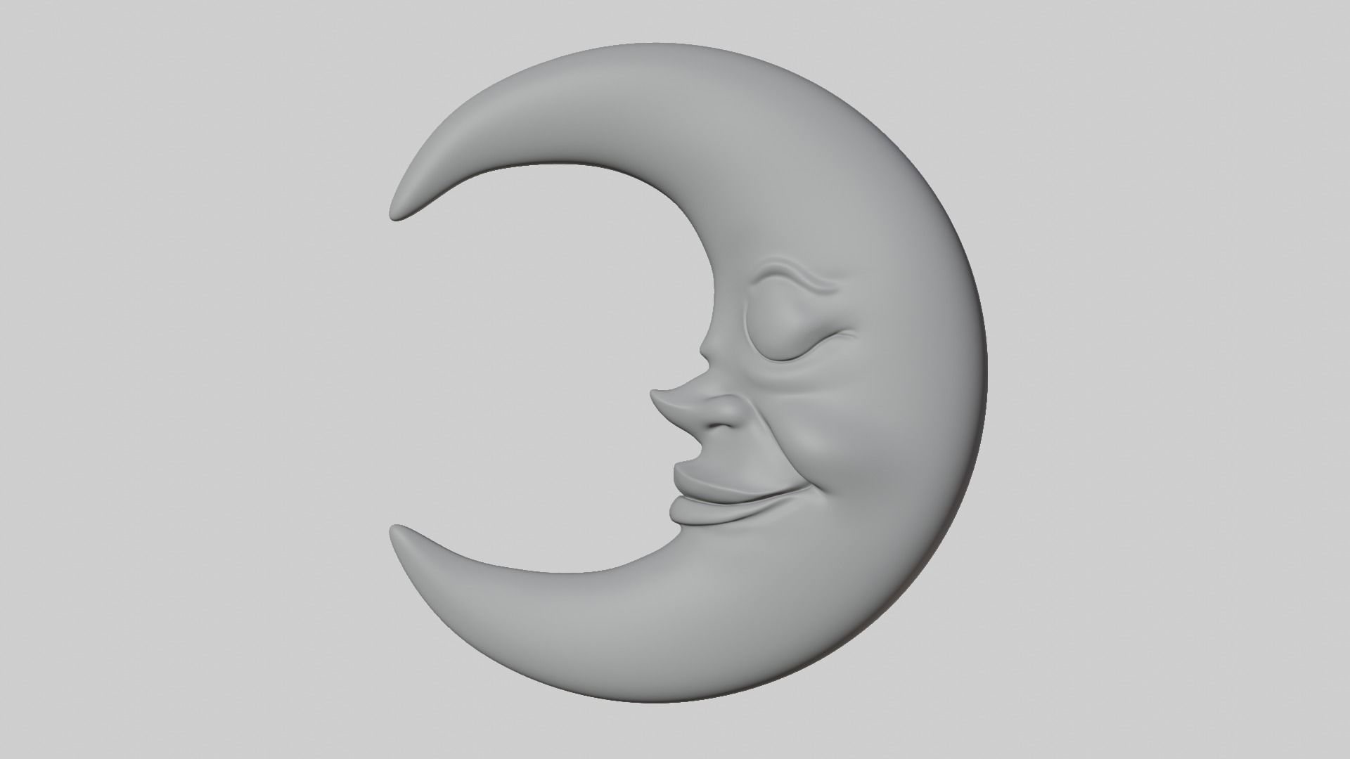 Stylized Cartoon Sculped High poly Moon 3D model 3D model_1