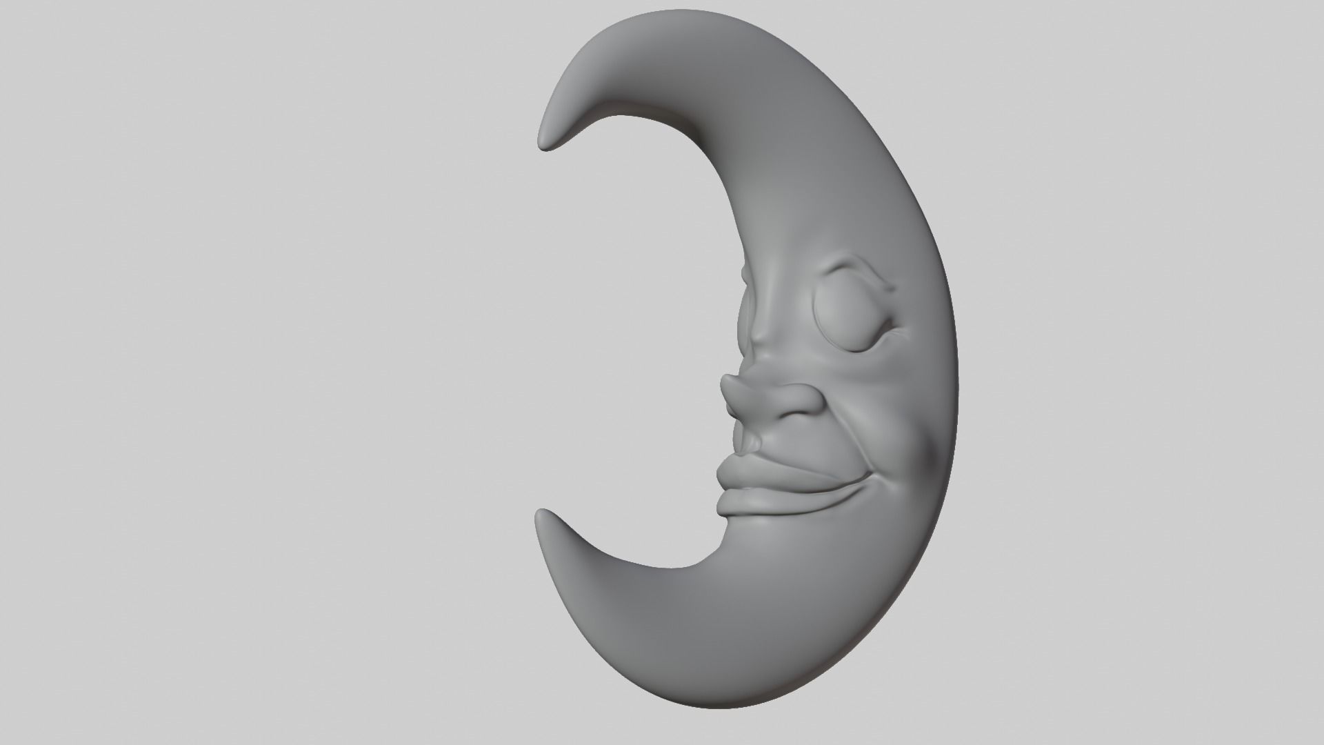 Stylized Cartoon Sculped High poly Moon 3D model 3D model_4