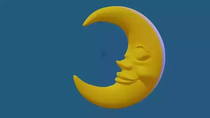Stylized Cartoon Sculped High poly Moon 3D model