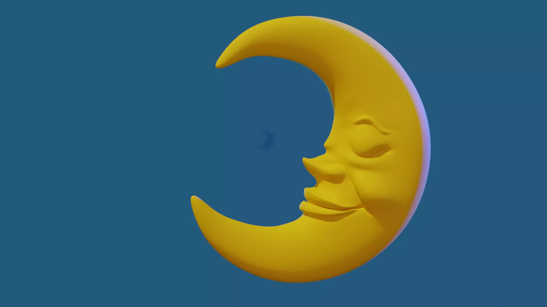 Stylized Cartoon Sculped High poly Moon 3D model 3D model_0
