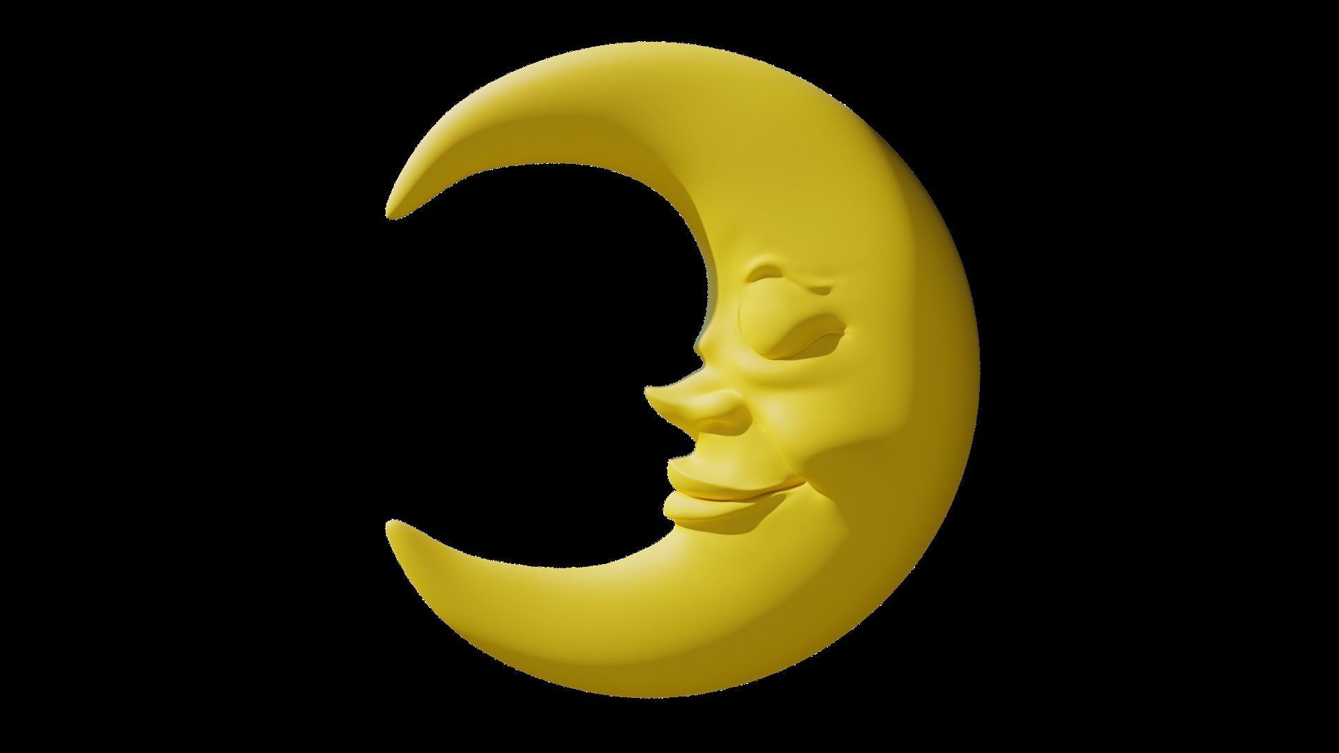 Stylized Cartoon Sculped High poly Moon 3D model 3D model_2