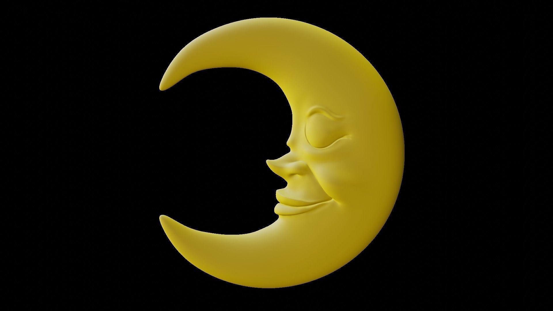 Stylized Cartoon Sculped High poly Moon 3D model 3D model_6