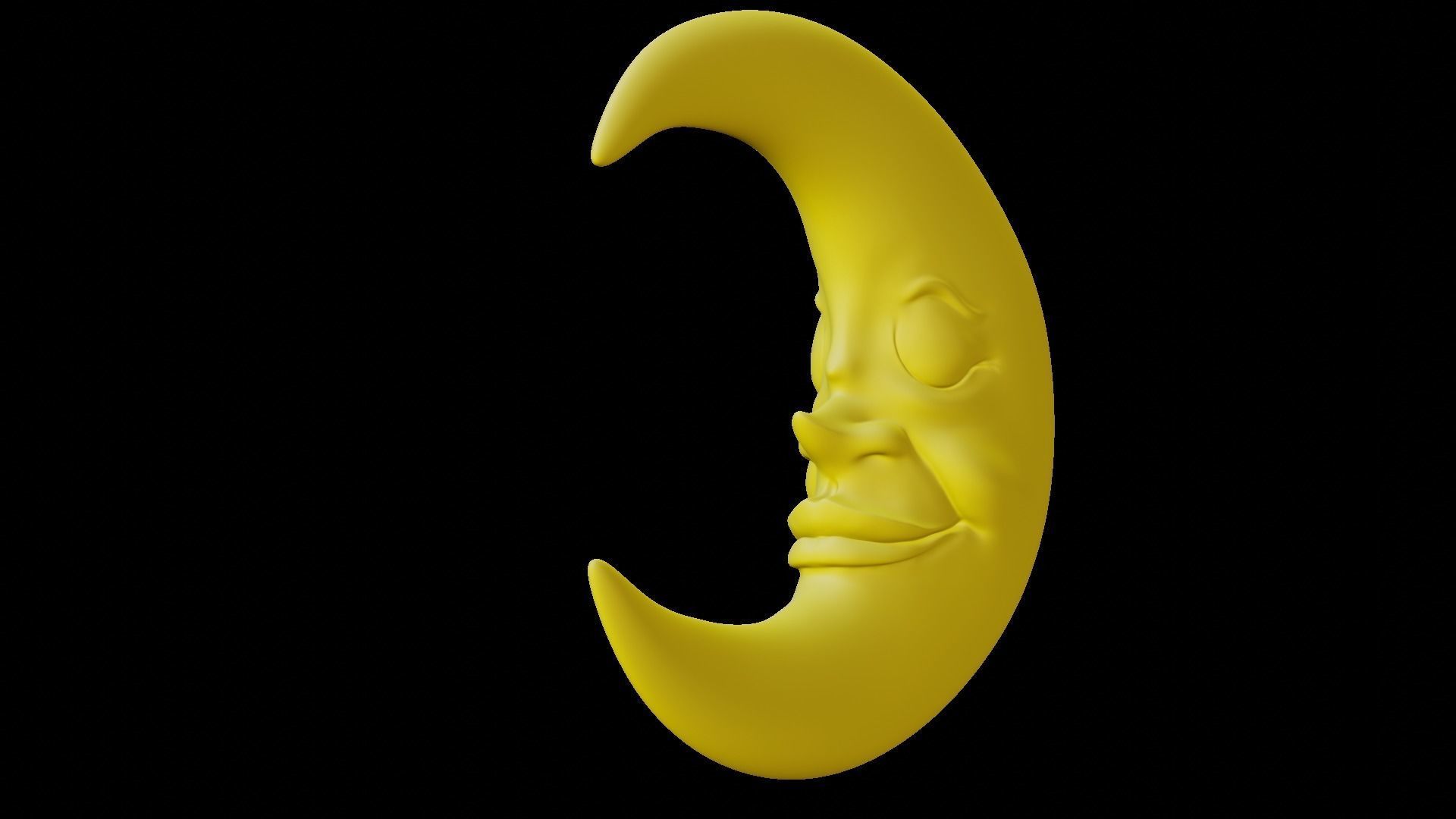 Stylized Cartoon Sculped High poly Moon 3D model 3D model_5