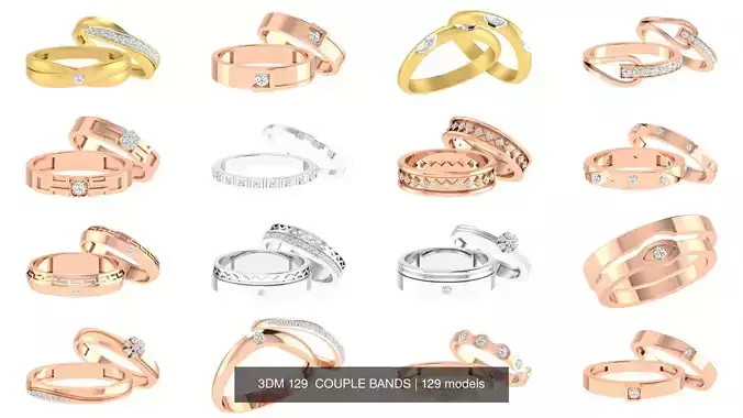 3DM 129  COUPLE BANDS 3D Model Collection