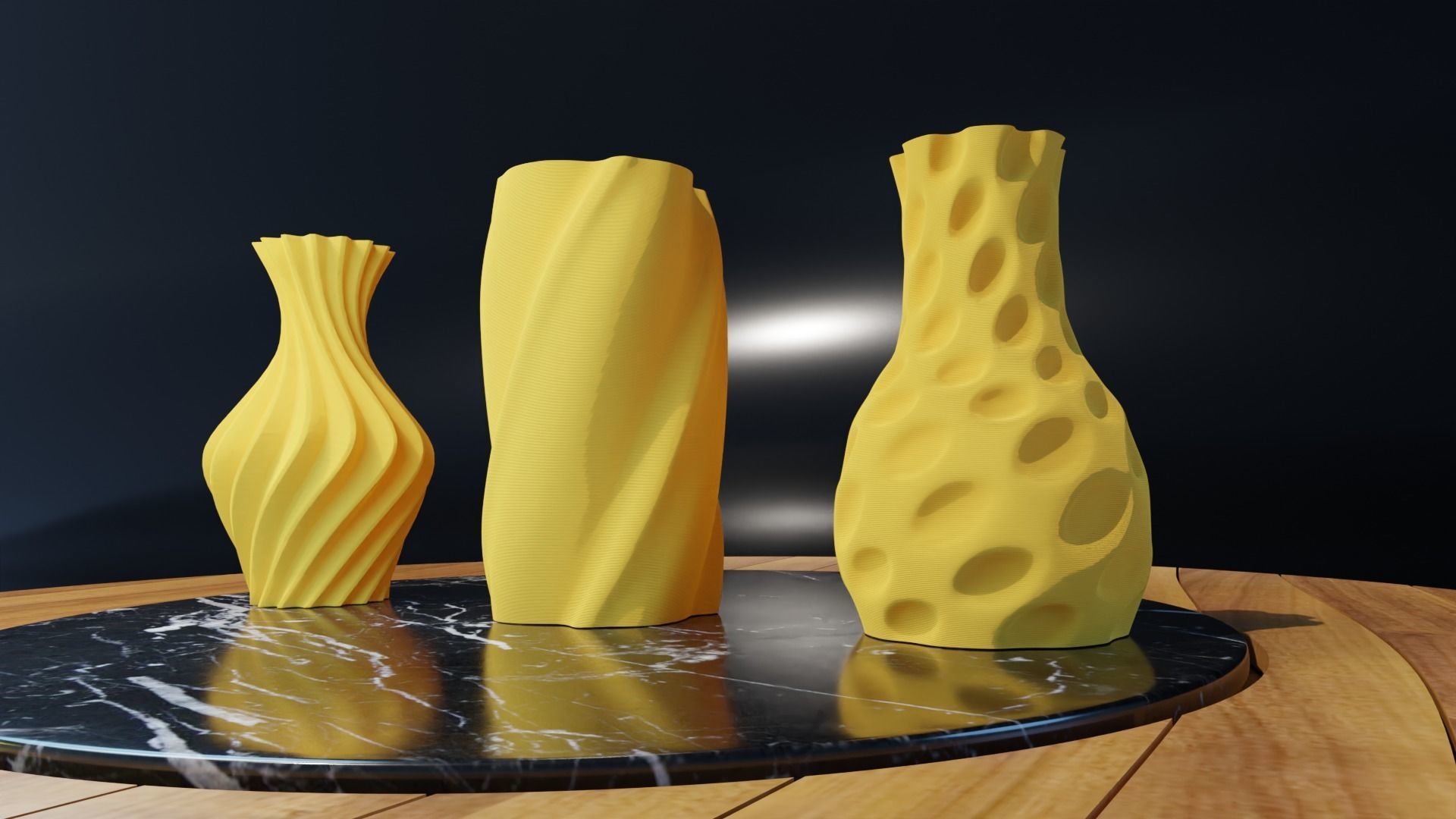 Vase 3pcs 3D print model_6