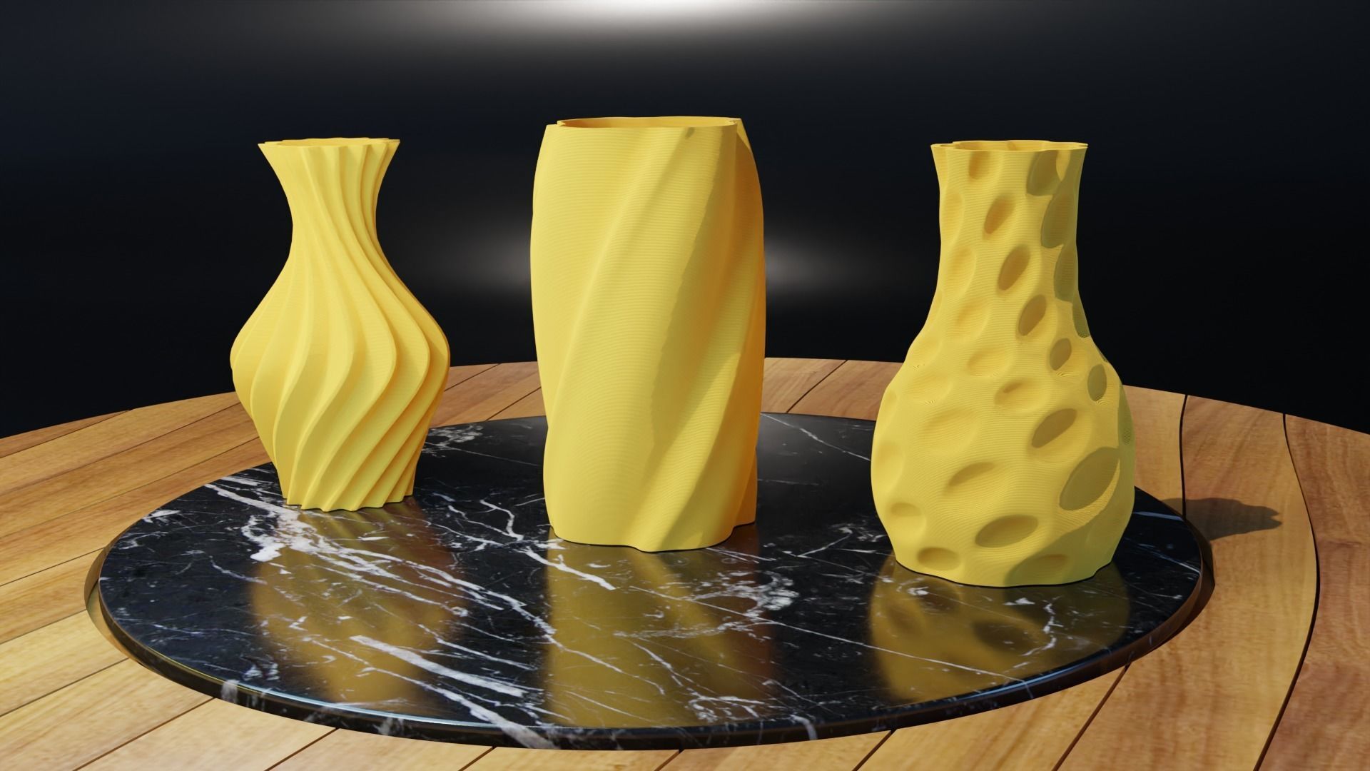 Vase 3pcs 3D print model_15