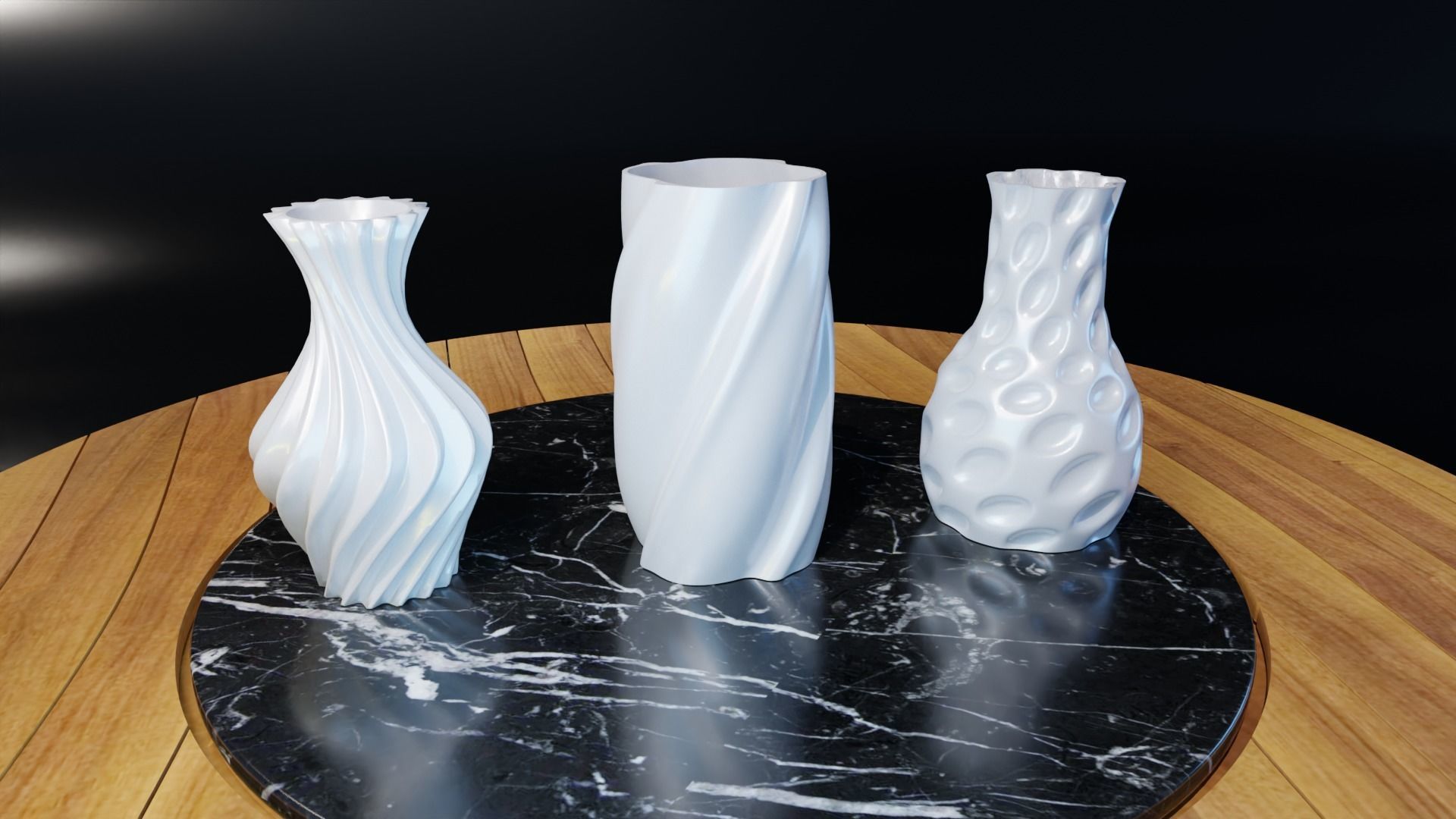 Vase 3pcs 3D print model_2