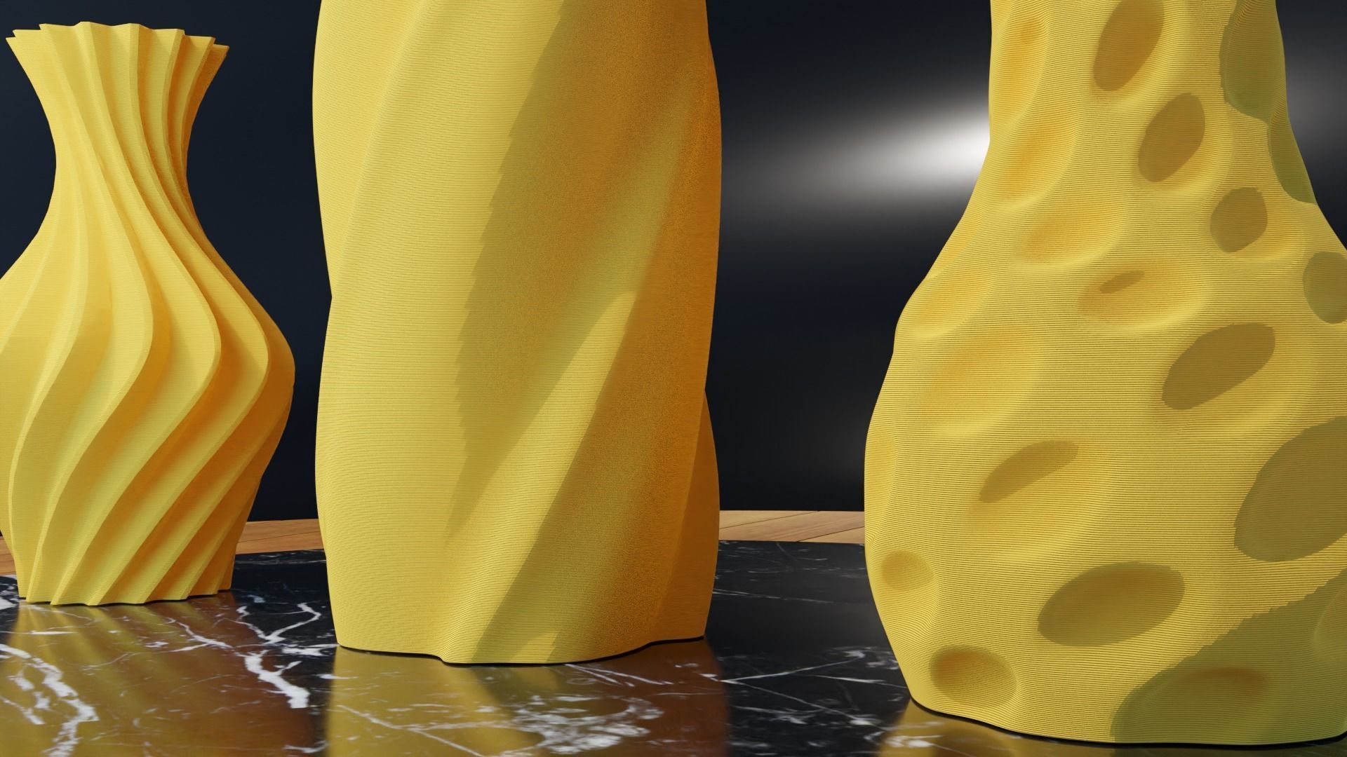 Vase 3pcs 3D print model_3