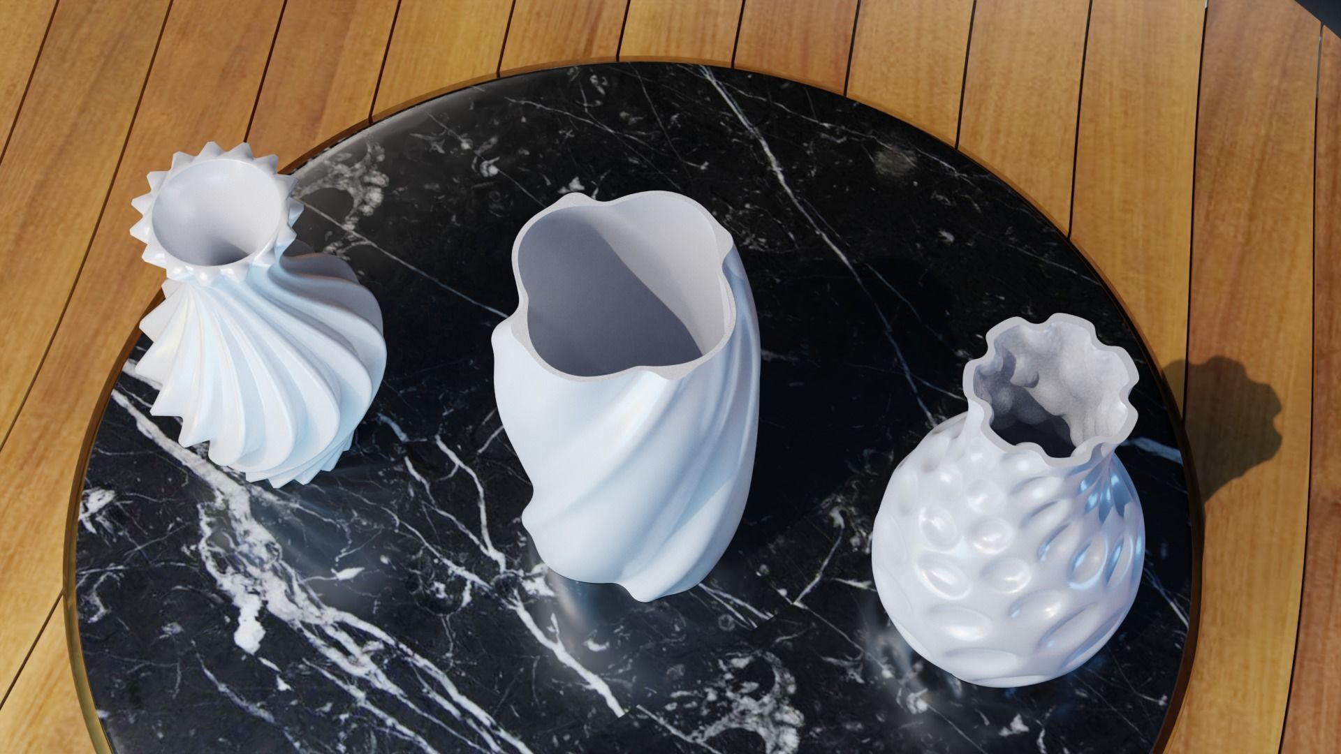 Vase 3pcs 3D print model_14