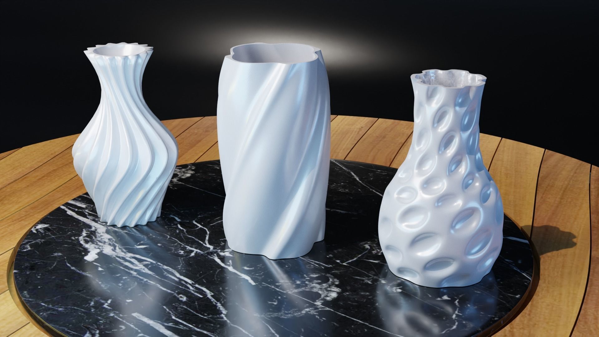 Vase 3pcs 3D print model_5